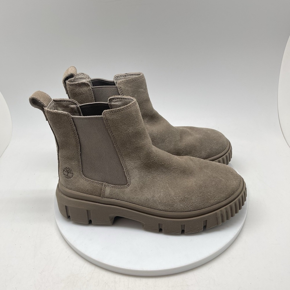 Timberland Boots Womens 6.5 Greyfield Premium Leather Platform Taupe‎ Shoes
